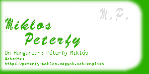 miklos peterfy business card