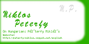 miklos peterfy business card